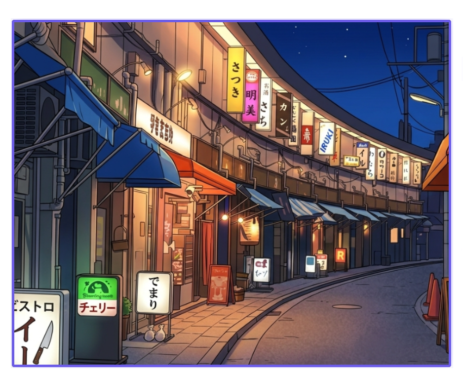 合成前 — 背景の前にキャラクターを配置